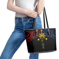 Philippines Heritage Leather Tote Bag Baybayin Philipinas Sun LT7 - Polynesian Pride