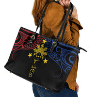 Philippines Heritage Leather Tote Bag Baybayin Philipinas Sun LT7 - Polynesian Pride