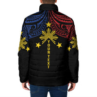 Philippines Heritage Personalized Padded Jacket Baybayin Philipinas Sun LT7 - Polynesian Pride