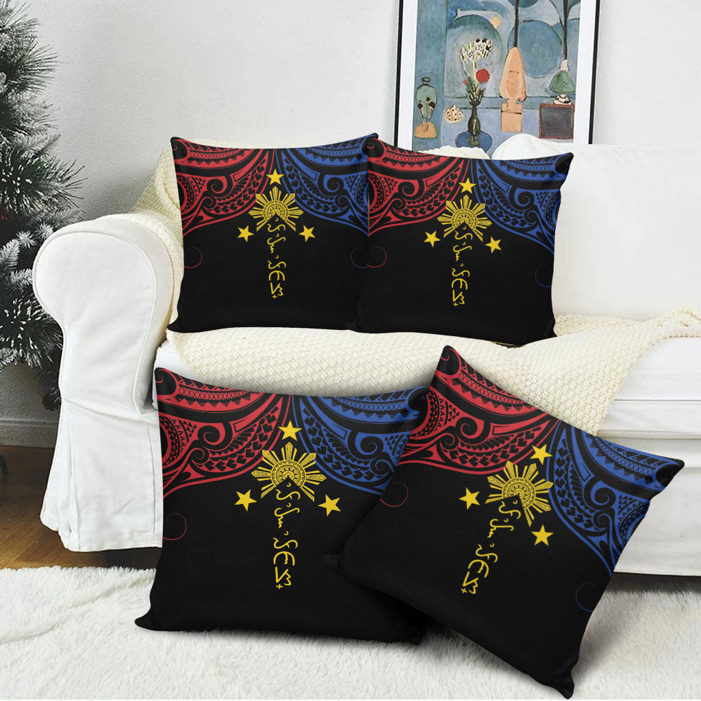 Philippines Heritage Pillow Cover Baybayin Philipinas Sun
