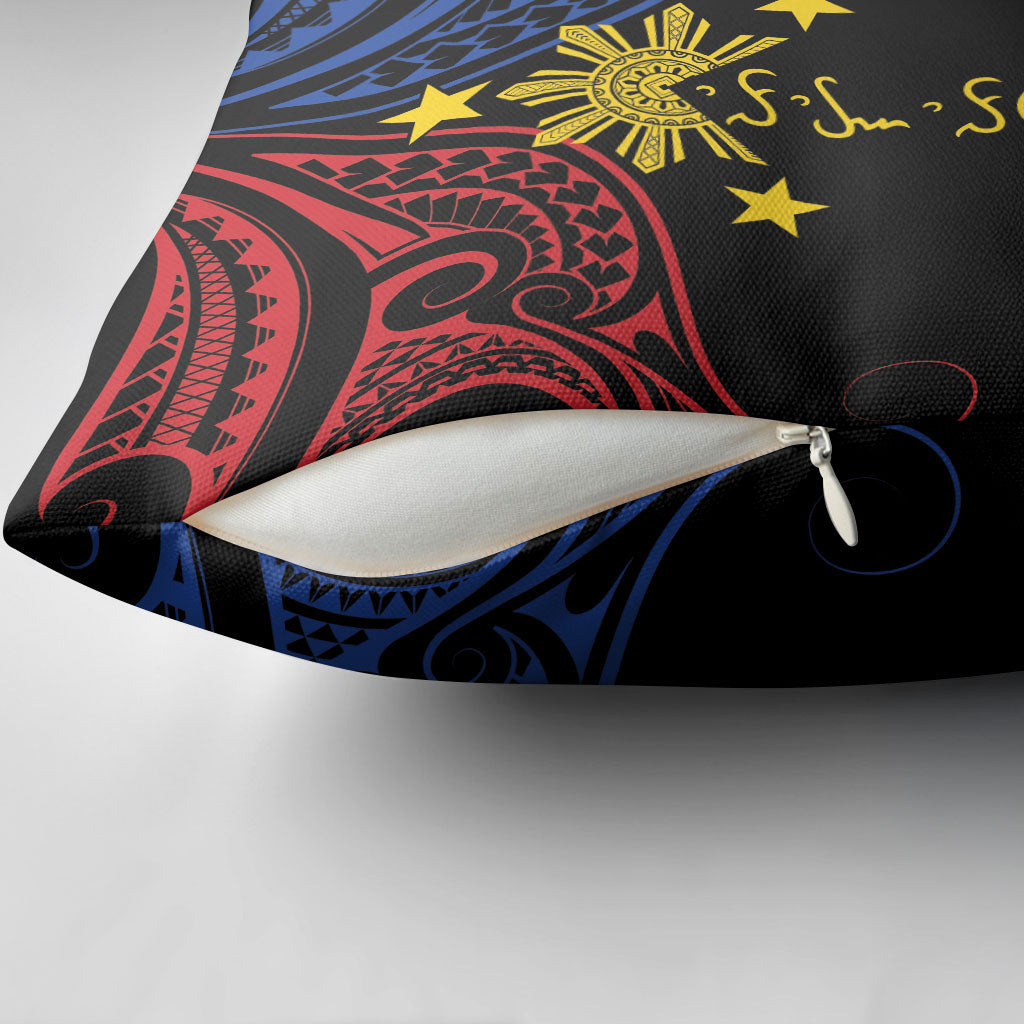 Philippines Heritage Pillow Cover Baybayin Philipinas Sun