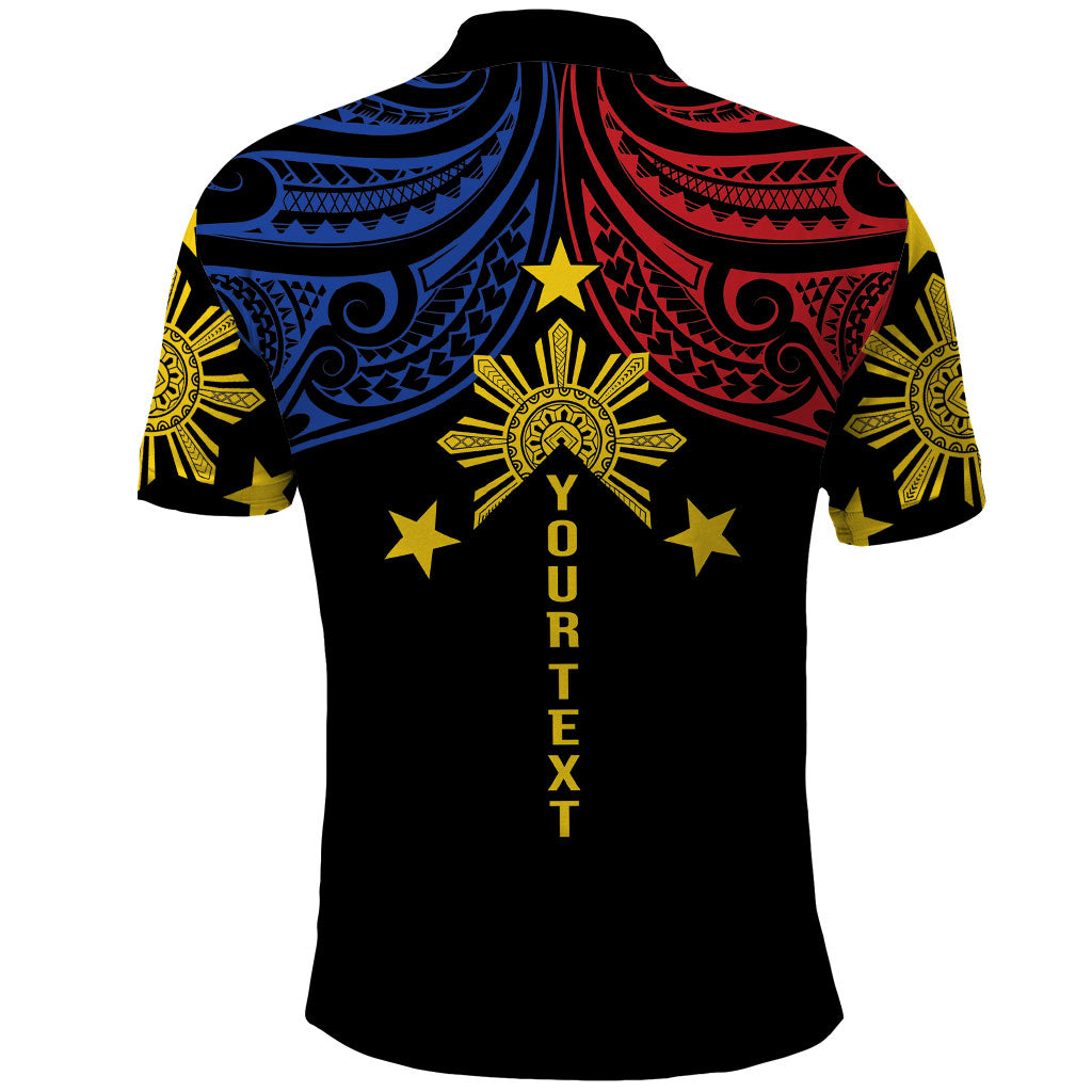 Philippines Heritage Personalized Polo Shirt Baybayin Philipinas Sun LT7 - Polynesian Pride
