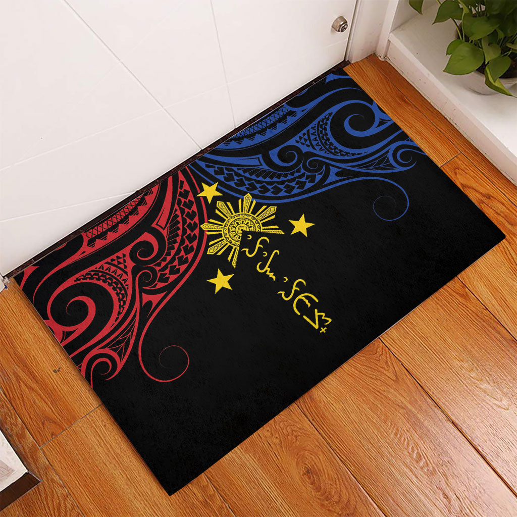 Philippines Heritage Rubber Doormat Baybayin Philipinas Sun LT7 - Polynesian Pride