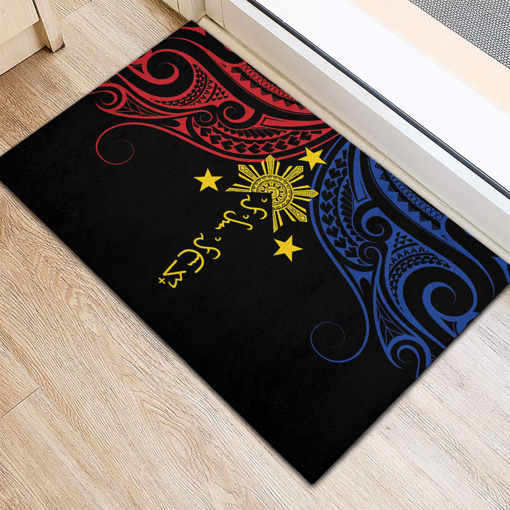 Philippines Heritage Rubber Doormat Baybayin Philipinas Sun LT7 - Polynesian Pride