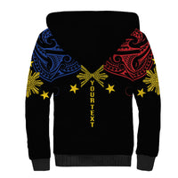 Philippines Heritage Personalized Sherpa Hoodie Baybayin Philipinas Sun LT7 - Polynesian Pride