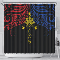 Philippines Heritage Shower Curtain Baybayin Philipinas Sun LT7 - Polynesian Pride