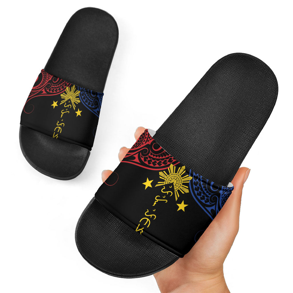 Philippines Heritage Slide Sandals Baybayin Philipinas Sun LT7 - Polynesian Pride