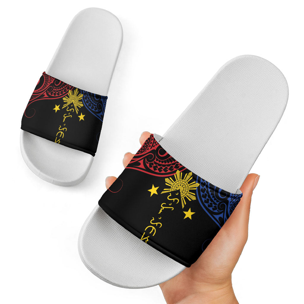 Philippines Heritage Slide Sandals Baybayin Philipinas Sun LT7 - Polynesian Pride