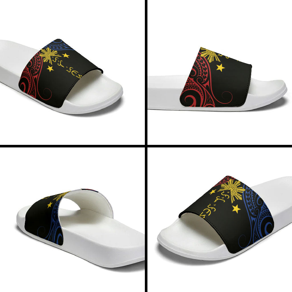 Philippines Heritage Slide Sandals Baybayin Philipinas Sun LT7 - Polynesian Pride