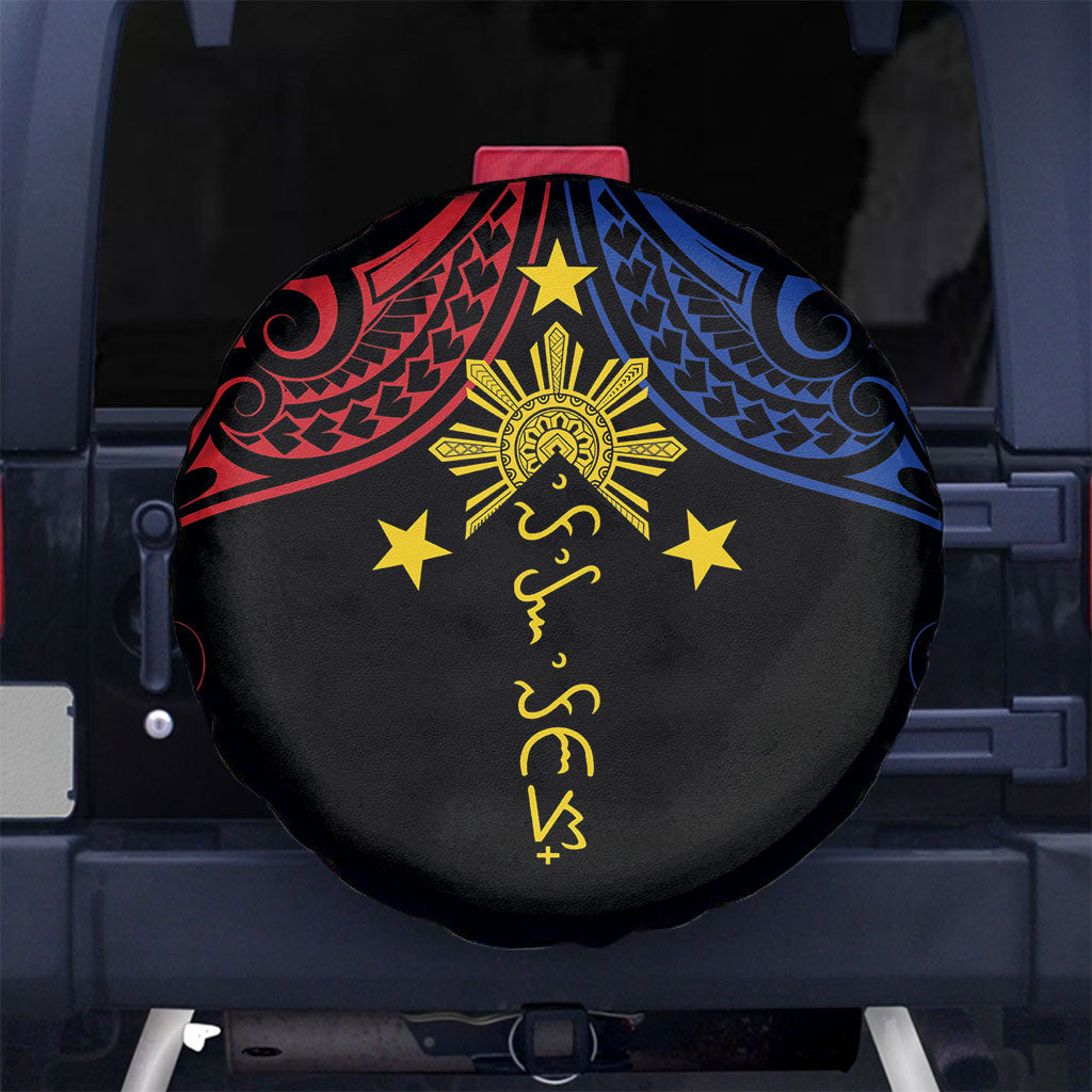 Philippines Heritage Spare Tire Cover Baybayin Philipinas Sun
