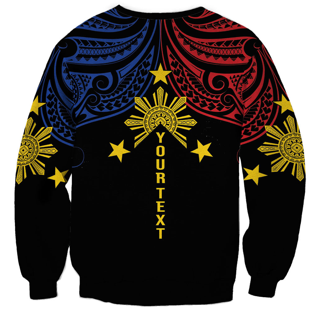 Philippines Heritage Personalized Sweatshirt Baybayin Philipinas Sun LT7 - Polynesian Pride