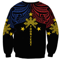 Philippines Heritage Personalized Sweatshirt Baybayin Philipinas Sun LT7 - Polynesian Pride