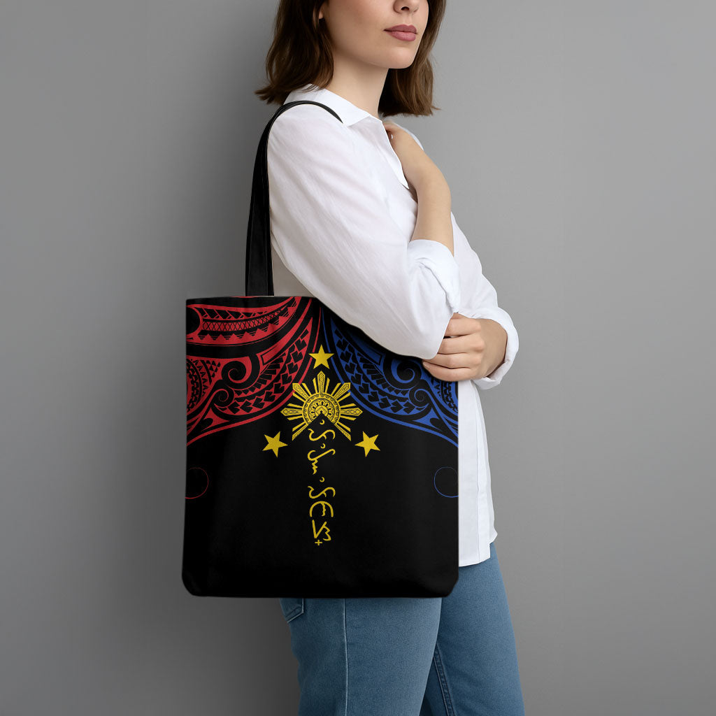 Philippines Heritage Tote Bag Baybayin Philipinas Sun LT7 - Polynesian Pride