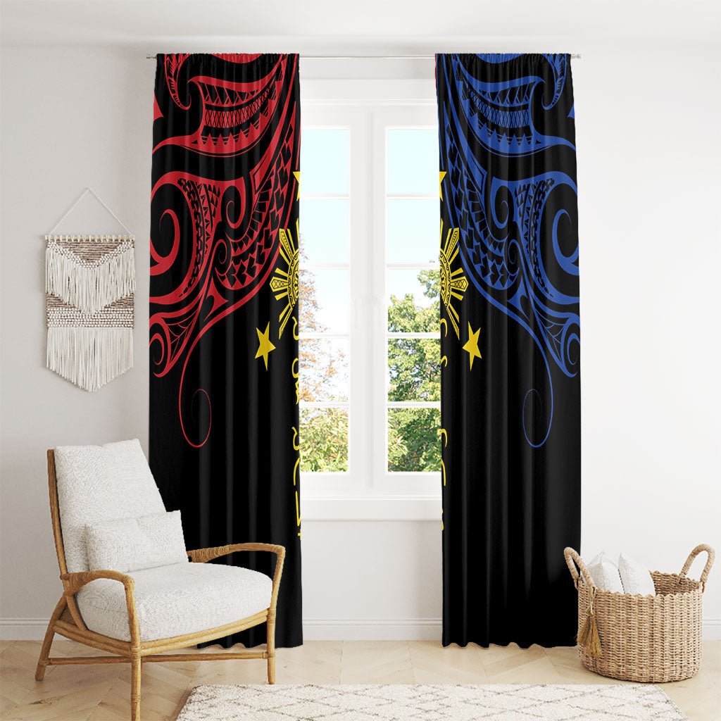 Philippines Heritage Window Curtain Baybayin Philipinas Sun LT7 - Polynesian Pride