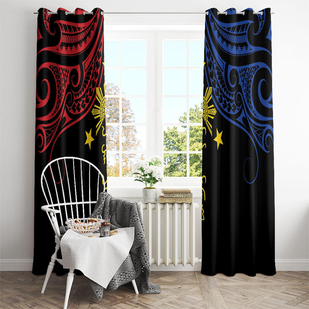 Philippines Heritage Window Curtain Baybayin Philipinas Sun LT7 - Polynesian Pride