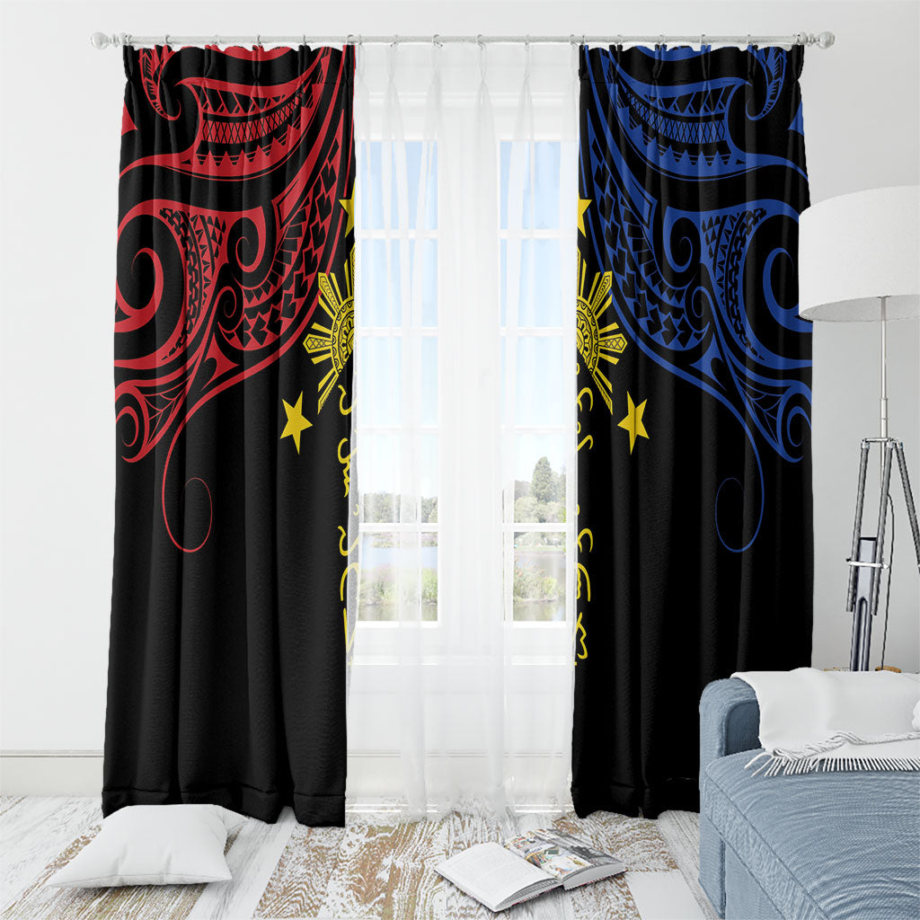Philippines Heritage Window Curtain Baybayin Philipinas Sun LT7 - Polynesian Pride