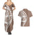 Polynesian Pride Couples Matching Summer Maxi Dress and Hawaiian Shirt Polynesia Tribal - Tropical Brown LT7 - Polynesian Pride