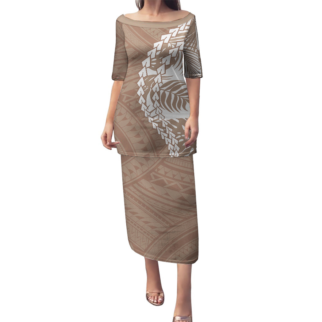 Polynesian Pride Puletasi Polynesia Tribal - Tropical Brown LT7 Long Dress Brown - Polynesian Pride