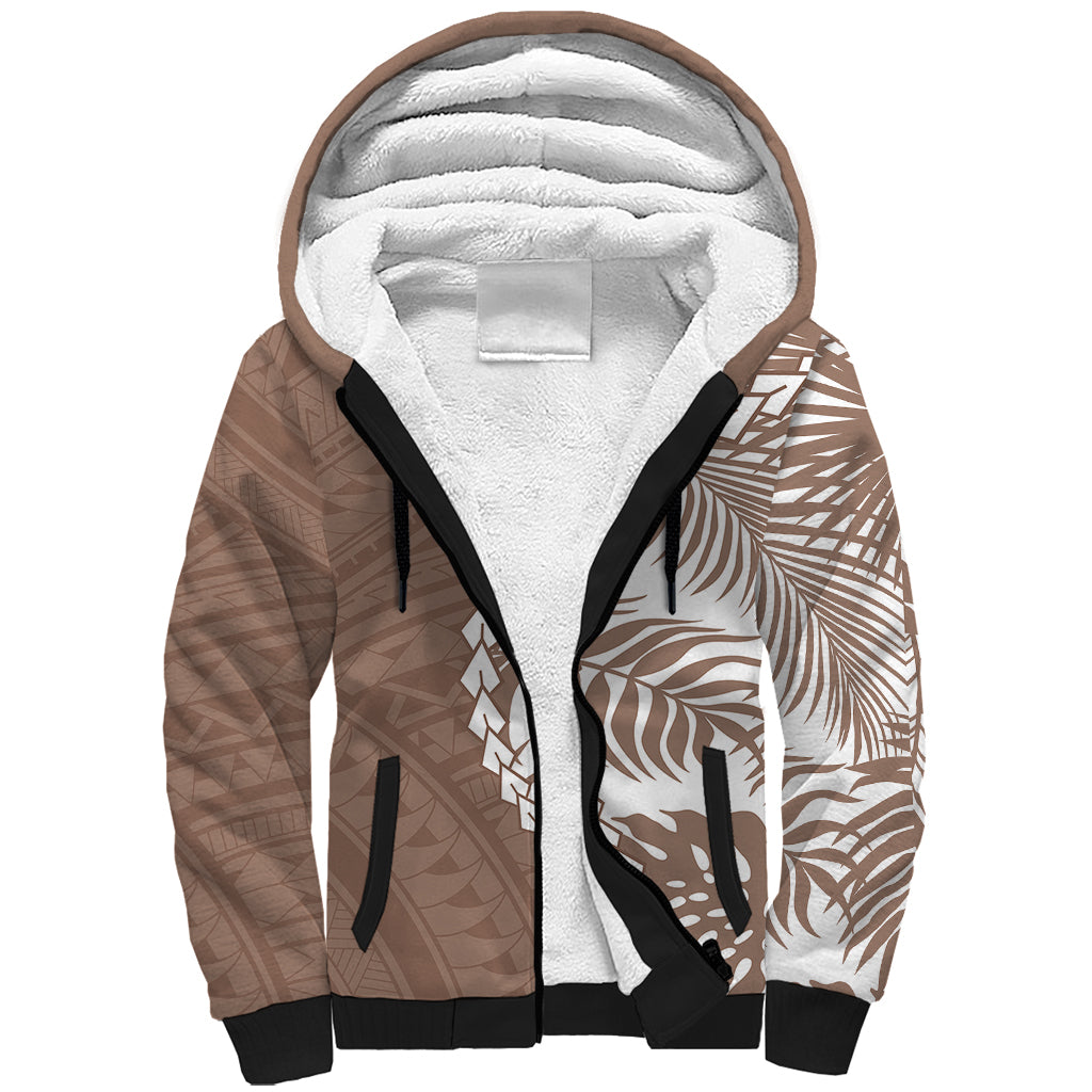 Polynesian Pride Sherpa Hoodie Polynesia Tribal - Tropical Brown LT7 Unisex Brown - Polynesian Pride