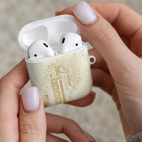 Samoa Lotu Tamaiti Mamanu Siapo AirPods Case Golden Plumeria LT7 - Polynesian Pride