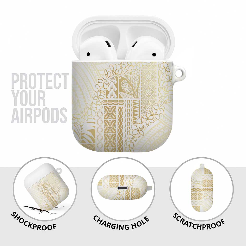 Samoa Lotu Tamaiti Mamanu Siapo AirPods Case Golden Plumeria LT7 - Polynesian Pride