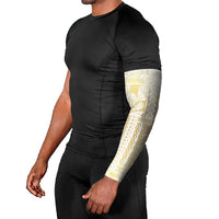 Samoa Lotu Tamaiti Mamanu Siapo Arm Sleeves Golden Plumeria - Polynesian Pride
