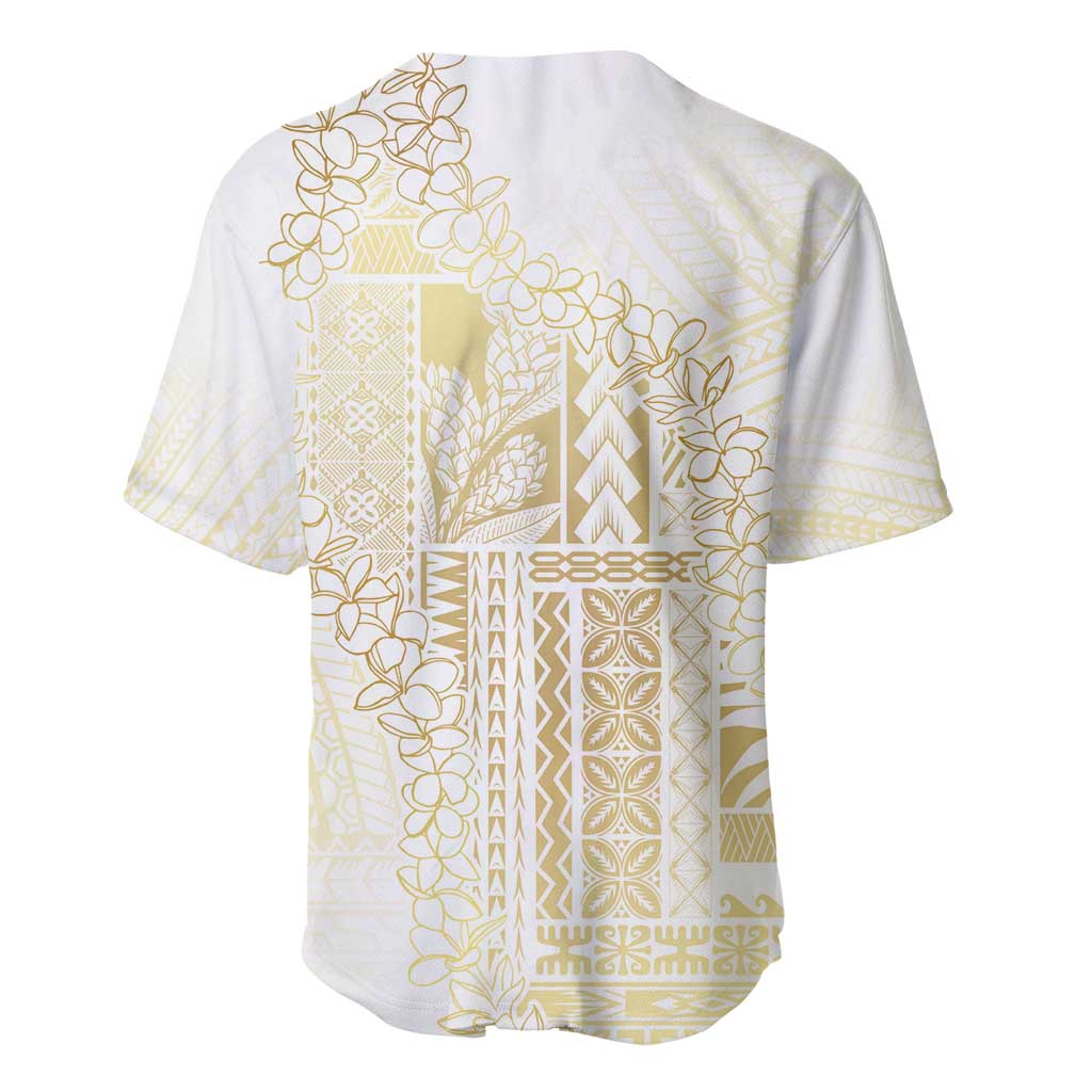 Samoa Lotu Tamaiti Mamanu Siapo Baseball Jersey Golden Plumeria - Polynesian Pride