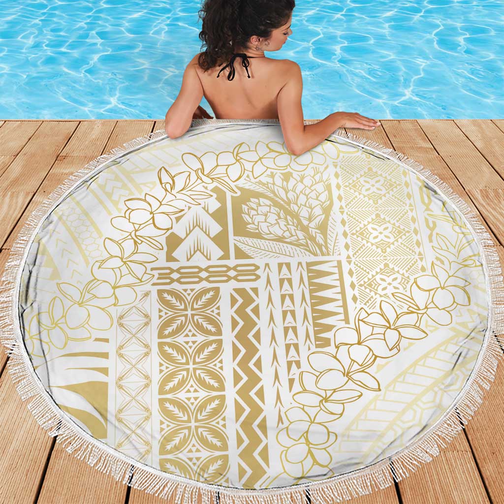 Samoa Lotu Tamaiti Mamanu Siapo Beach Blanket Golden Plumeria LT7 - Polynesian Pride