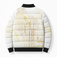 Samoa Lotu Tamaiti Mamanu Siapo Bomber Puffer Jacket Golden Plumeria LT7 - Polynesian Pride