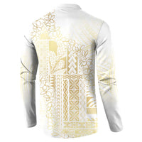 Samoa Lotu Tamaiti Mamanu Siapo Button Sweatshirt Golden Plumeria LT7 - Polynesian Pride