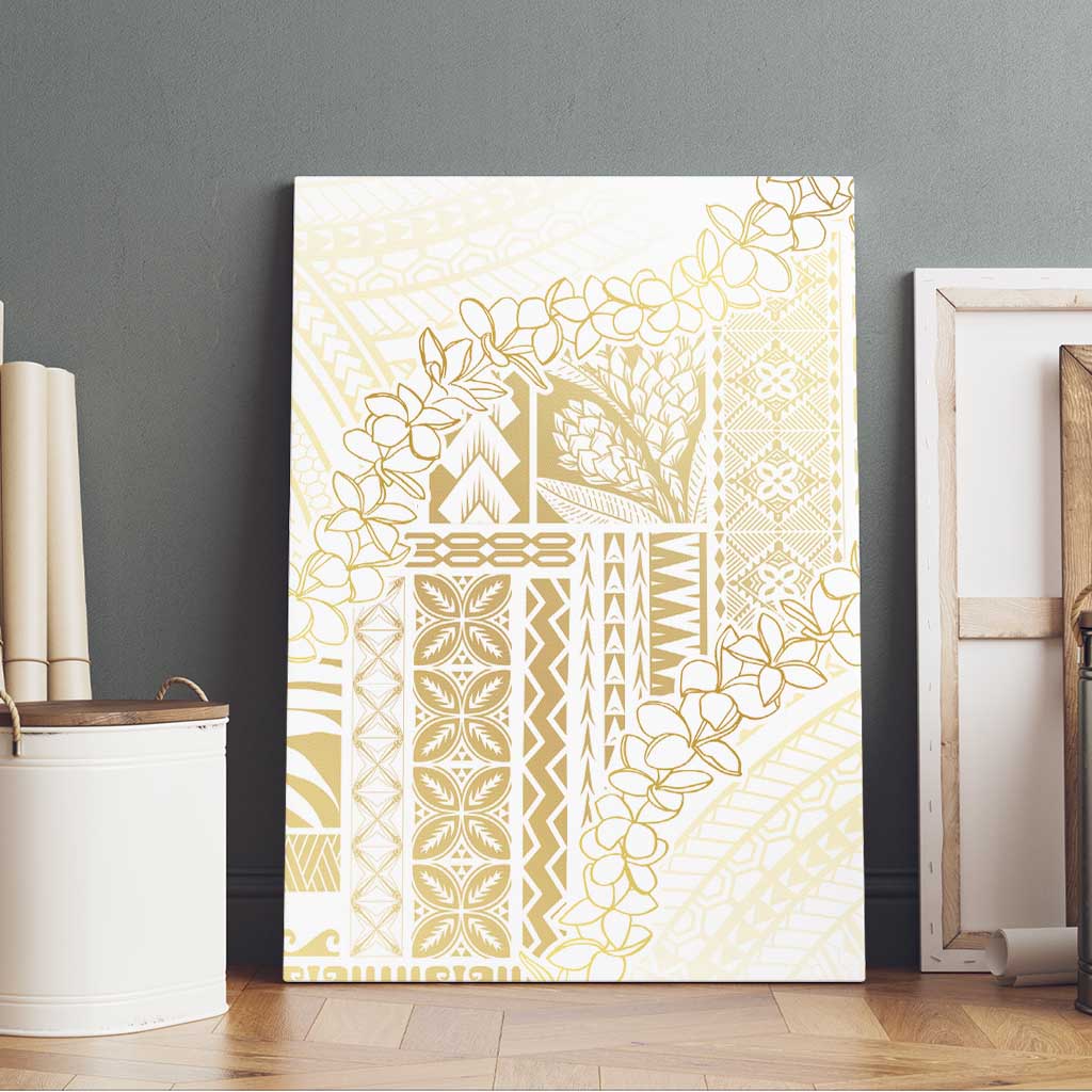 Samoa Lotu Tamaiti Mamanu Siapo Canvas Wall Art Golden Plumeria LT7 - Polynesian Pride