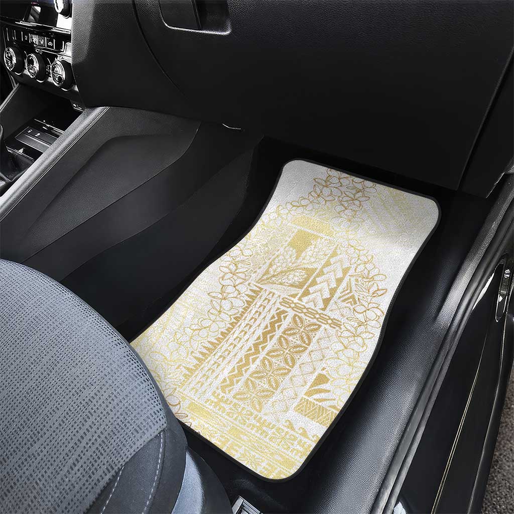Samoa Lotu Tamaiti Mamanu Siapo Car Mats Golden Plumeria LT7 - Polynesian Pride