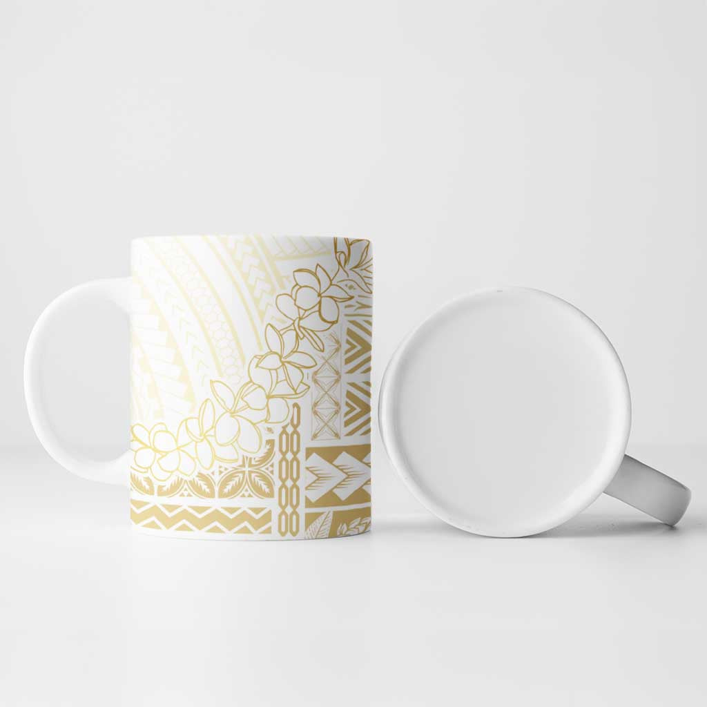 Samoa Lotu Tamaiti Mamanu Siapo Ceramic Mug Golden Plumeria LT7 - Polynesian Pride