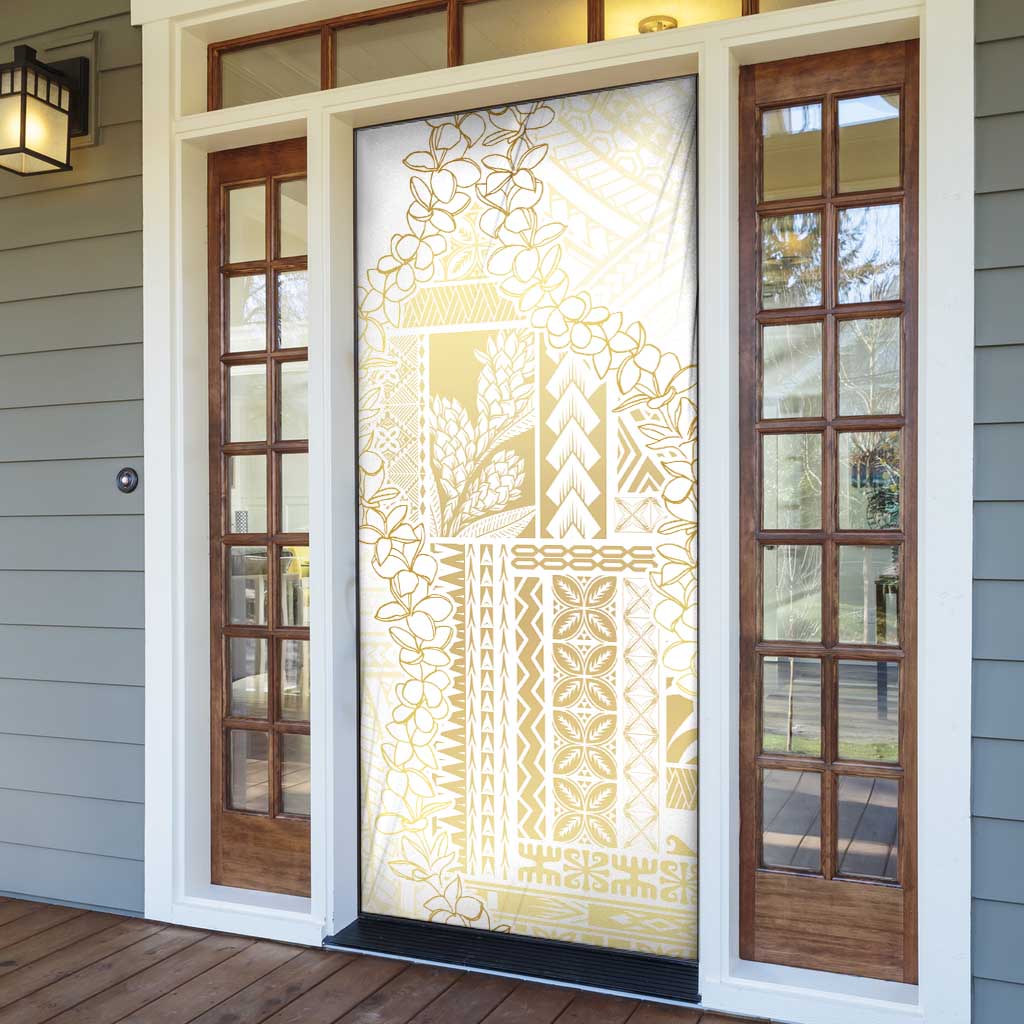 Samoa Lotu Tamaiti Mamanu Siapo Door Cover Golden Plumeria LT7 - Polynesian Pride