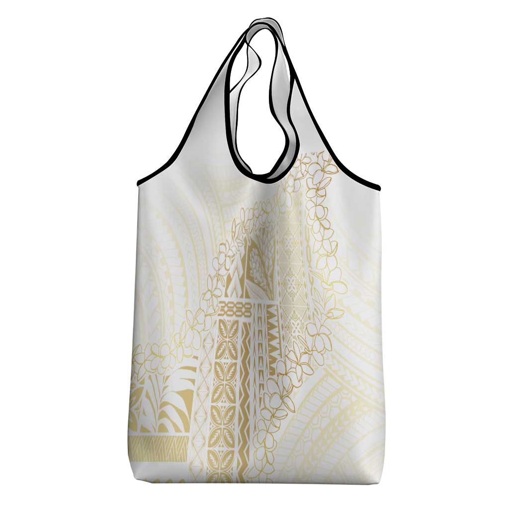 Samoa Lotu Tamaiti Mamanu Siapo Grocery Bag Golden Plumeria LT7 - Polynesian Pride
