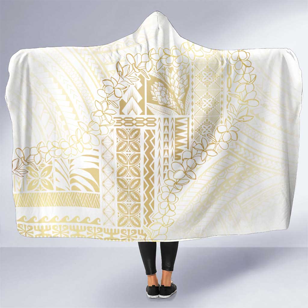 Samoa Lotu Tamaiti Mamanu Siapo Hooded Blanket Golden Plumeria - Polynesian Pride