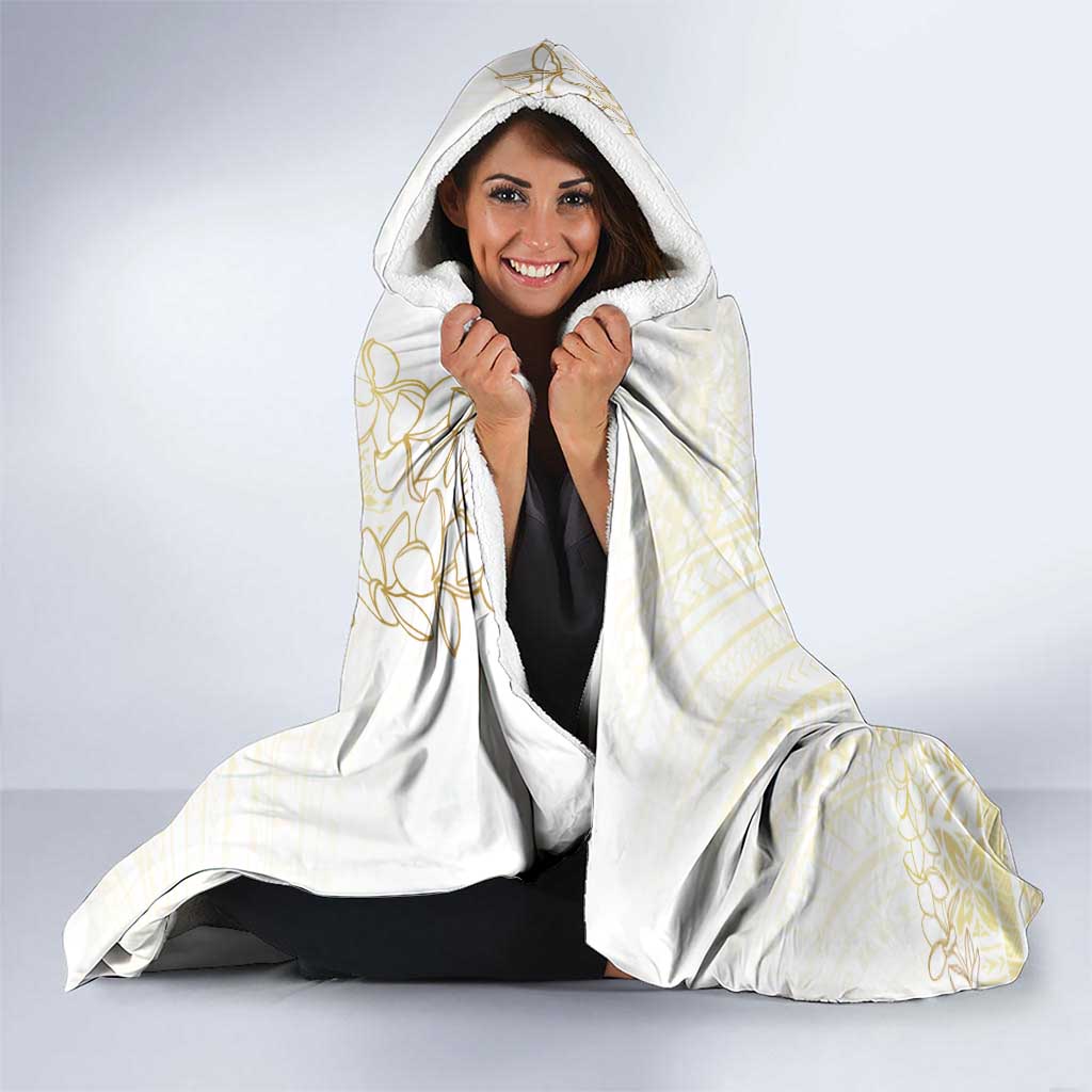 Samoa Lotu Tamaiti Mamanu Siapo Hooded Blanket Golden Plumeria - Polynesian Pride