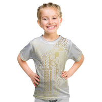 Samoa Lotu Tamaiti Mamanu Siapo Kid T Shirt Golden Plumeria - Polynesian Pride