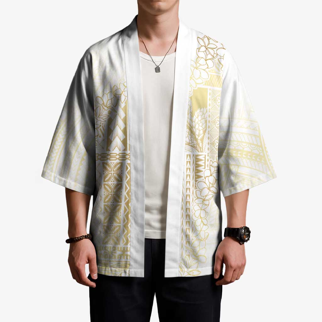 Samoa Lotu Tamaiti Mamanu Siapo Kimono Golden Plumeria LT7 - Polynesian Pride