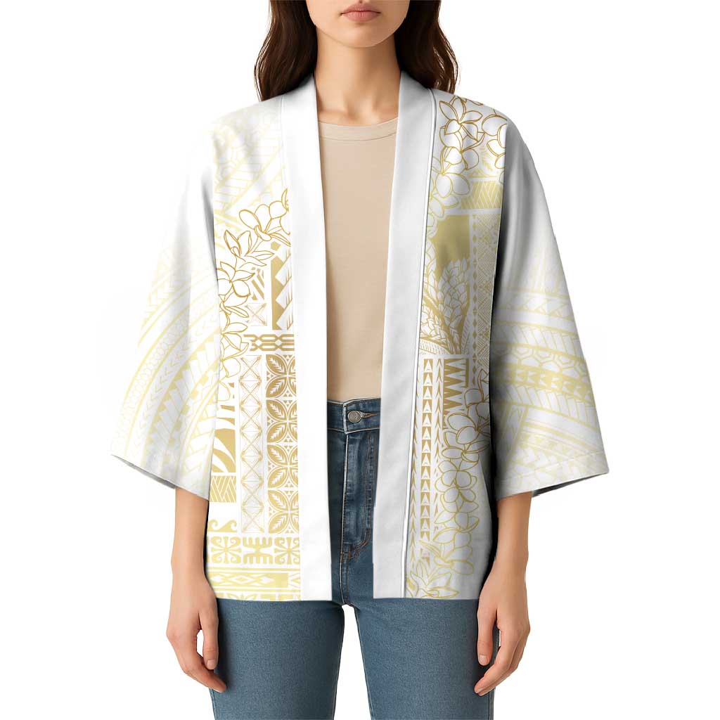 Samoa Lotu Tamaiti Mamanu Siapo Kimono Golden Plumeria LT7 - Polynesian Pride