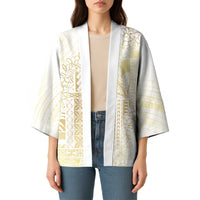 Samoa Lotu Tamaiti Mamanu Siapo Kimono Golden Plumeria LT7 - Polynesian Pride