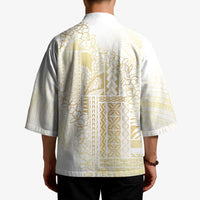 Samoa Lotu Tamaiti Mamanu Siapo Kimono Golden Plumeria LT7 - Polynesian Pride