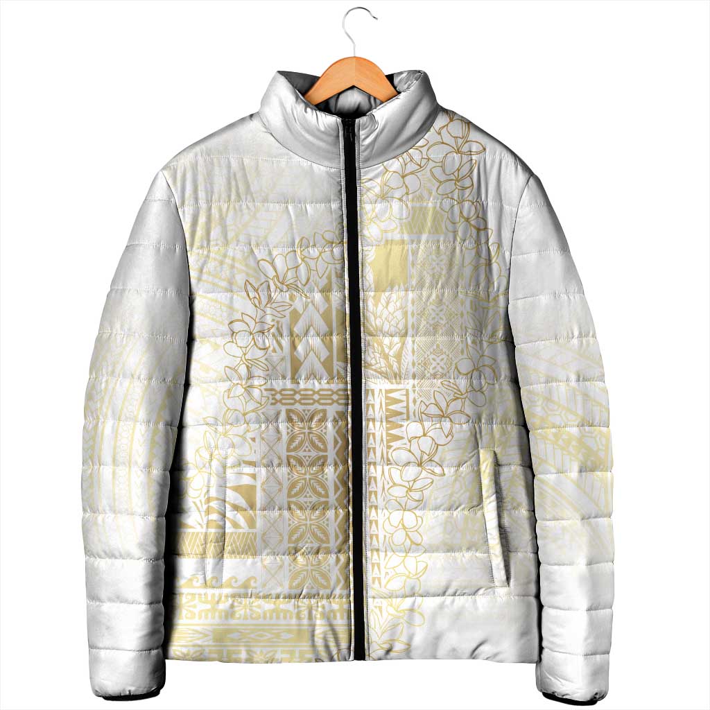 Samoa Lotu Tamaiti Mamanu Siapo Padded Jacket Golden Plumeria LT7 - Polynesian Pride