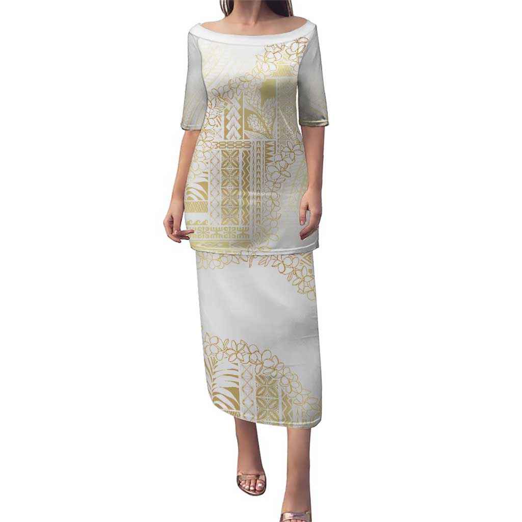 Samoa Lotu Tamaiti Mamanu Siapo Puletasi Golden Plumeria - Polynesian Pride