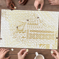 Samoa Lotu Tamaiti Mamanu Siapo Puzzle Golden Plumeria LT7 - Polynesian Pride