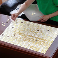 Samoa Lotu Tamaiti Mamanu Siapo Puzzle Golden Plumeria LT7 - Polynesian Pride