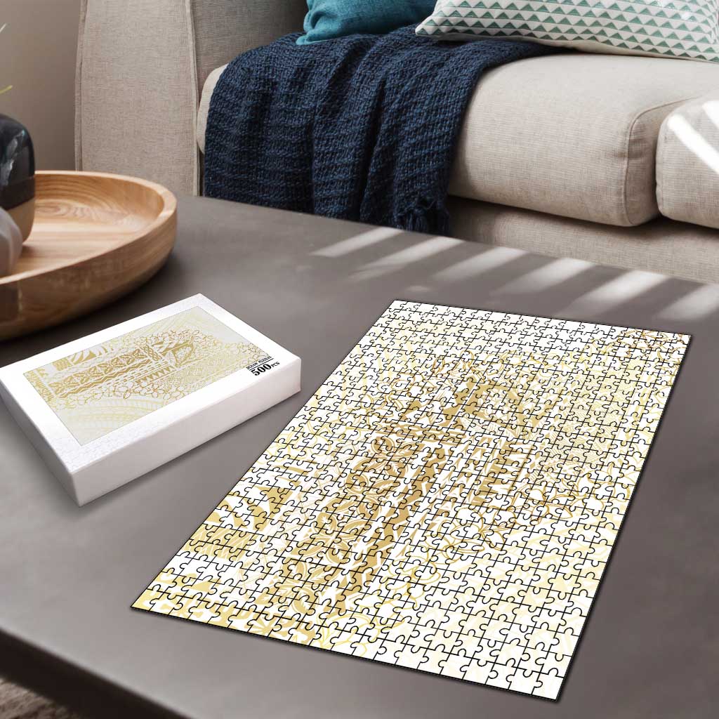Samoa Lotu Tamaiti Mamanu Siapo Puzzle Golden Plumeria LT7 - Polynesian Pride