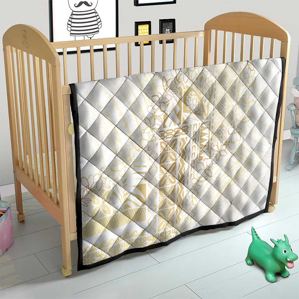 Samoa Lotu Tamaiti Mamanu Siapo Quilt Golden Plumeria - Polynesian Pride