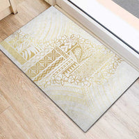 Samoa Lotu Tamaiti Mamanu Siapo Rubber Doormat Golden Plumeria LT7 - Polynesian Pride