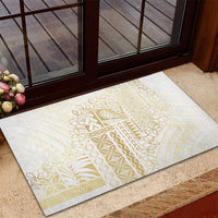 Samoa Lotu Tamaiti Mamanu Siapo Rubber Doormat Golden Plumeria LT7 - Polynesian Pride